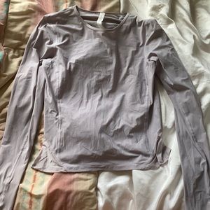 COPY - light purple lulu lemon long sleeve workout shirt